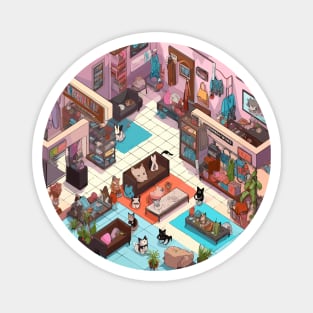 Isometric cat store Magnet